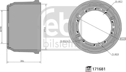 Febi Bilstein 171681 - Тормозной барабан autosila-amz.com