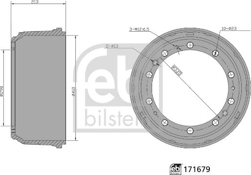 Febi Bilstein 171679 - Тормозной барабан autosila-amz.com