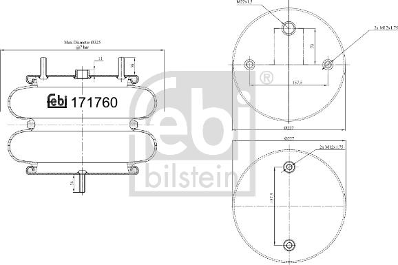 Febi Bilstein 171760 - Pneumatic suspension bellows rear R fits: DAF CF, XF 106 10.12- autosila-amz.com