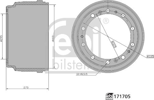 Febi Bilstein 171705 - Тормозной барабан autosila-amz.com