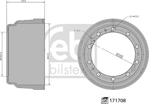 Febi Bilstein 171708 - Тормозной барабан autosila-amz.com