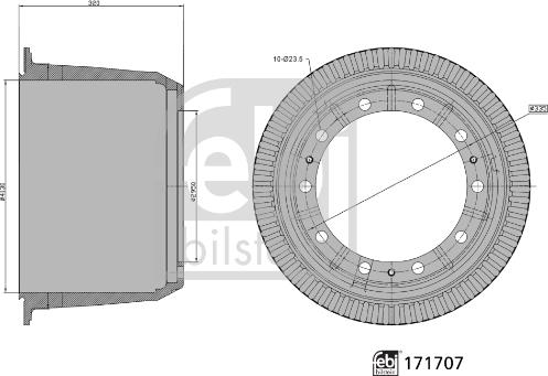 Febi Bilstein 171707 - Тормозной барабан autosila-amz.com