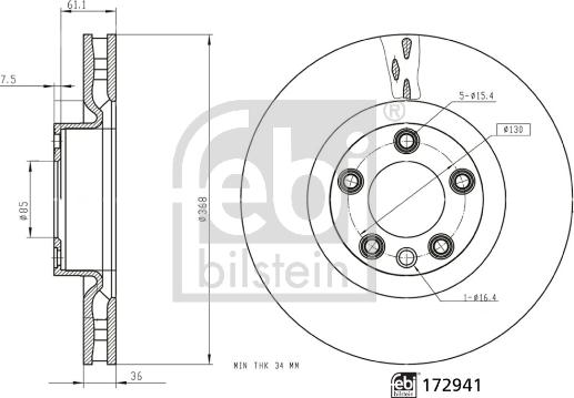 Febi Bilstein 172941 - Тормозной диск autosila-amz.com