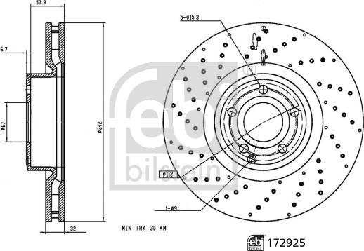 Febi Bilstein 172925 - Тормозной диск autosila-amz.com