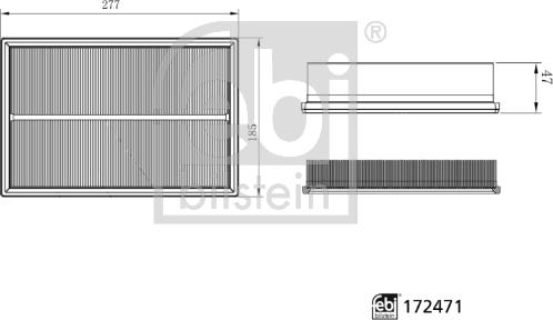 Febi Bilstein 172471 - Воздушный фильтр, двигатель autosila-amz.com