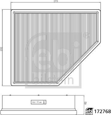 Febi Bilstein 172768 - Воздушный фильтр, двигатель autosila-amz.com