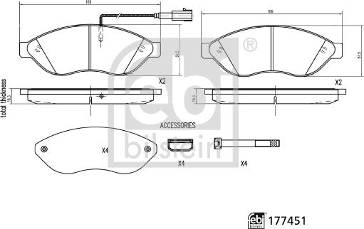 Febi Bilstein 177451 - Тормозные колодки, дисковые, комплект autosila-amz.com