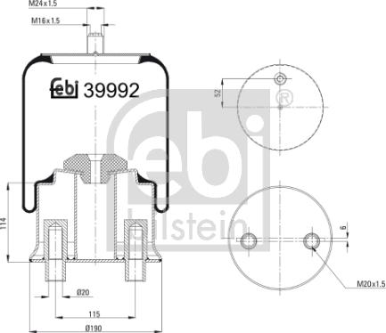 Febi Bilstein 39992 - Кожух пневматической рессоры autosila-amz.com