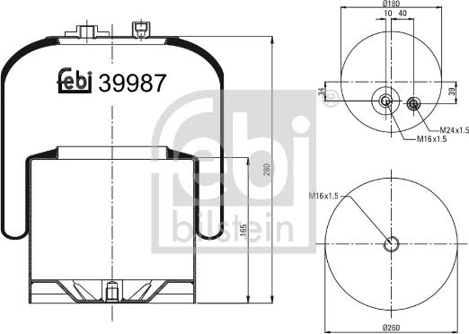 Febi Bilstein 39987 - Кожух пневматической рессоры autosila-amz.com