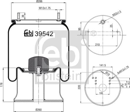 Febi Bilstein 39542 - Кожух пневматической рессоры autosila-amz.com