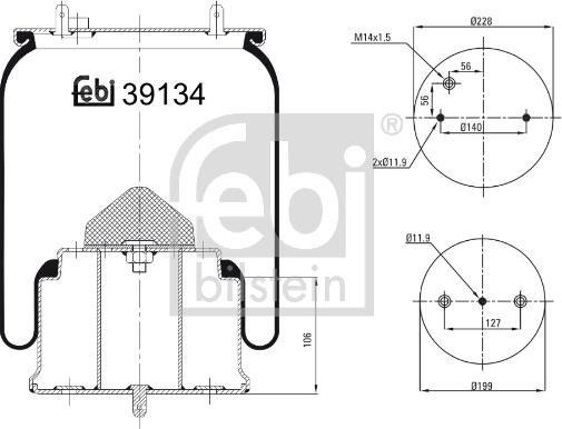 Febi Bilstein 39134 - Кожух пневматической рессоры autosila-amz.com