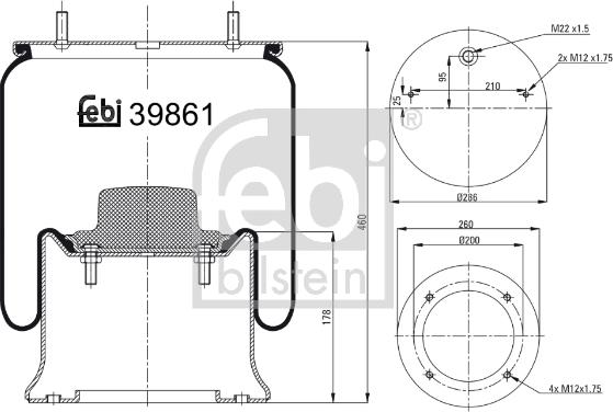 Febi Bilstein 39861 - Кожух пневматической рессоры autosila-amz.com