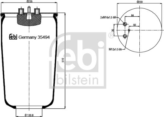 Febi Bilstein 35494 - Кожух пневматической рессоры autosila-amz.com