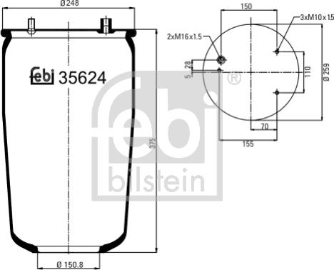 Febi Bilstein 35624 - Кожух пневматической рессоры autosila-amz.com