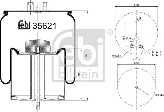 Febi Bilstein 35621 - Кожух пневматической рессоры autosila-amz.com