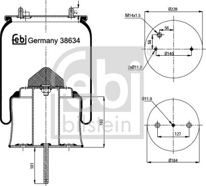 Febi Bilstein 38634 - Кожух пневматической рессоры autosila-amz.com