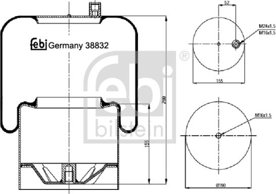 Febi Bilstein 38832 - Кожух пневматической рессоры autosila-amz.com