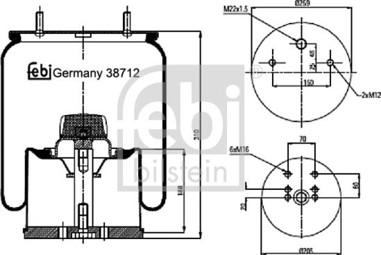 Febi Bilstein 38712 - Кожух пневматической рессоры autosila-amz.com