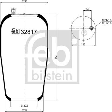 Febi Bilstein 32817 - Кожух пневматической рессоры autosila-amz.com