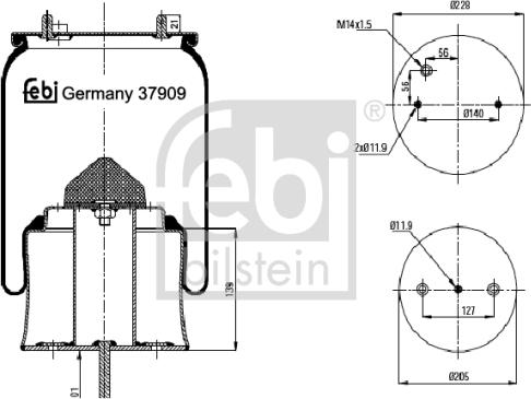 Febi Bilstein 37909 - Кожух пневматической рессоры autosila-amz.com