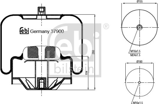 Febi Bilstein 37900 - Кожух пневматической рессоры autosila-amz.com