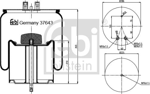 Febi Bilstein 37643 - Кожух пневматической рессоры autosila-amz.com