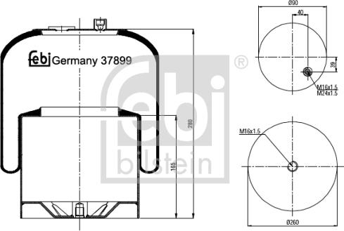 Febi Bilstein 37899 - Кожух пневматической рессоры autosila-amz.com