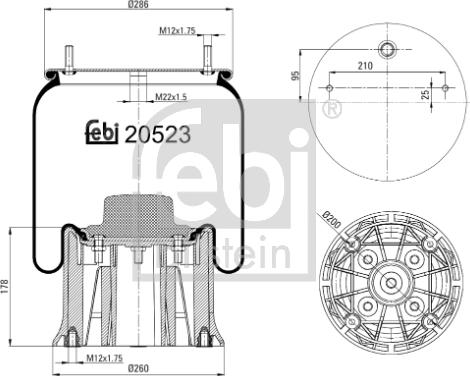 Febi Bilstein 20523 - Кожух пневматической рессоры autosila-amz.com