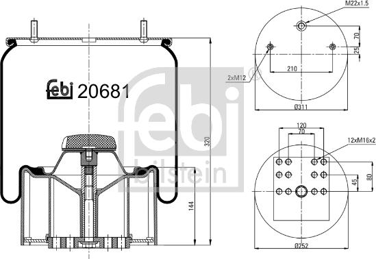 Febi Bilstein 20681 - Кожух пневматической рессоры autosila-amz.com