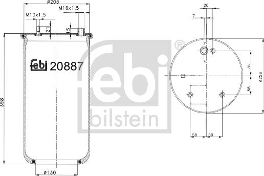 Febi Bilstein 20887 - Кожух пневматической рессоры autosila-amz.com