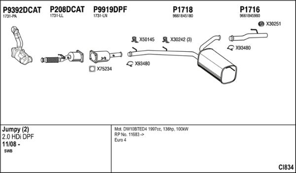 Fenno CI834 - Система выпуска ОГ autosila-amz.com