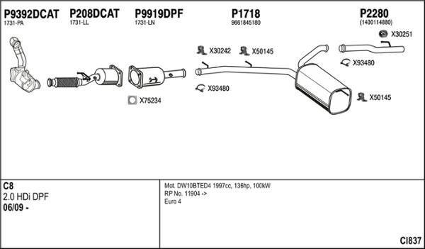 Fenno CI837 - Система выпуска ОГ autosila-amz.com