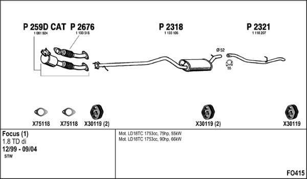 Fenno FO415 - Система выпуска ОГ autosila-amz.com