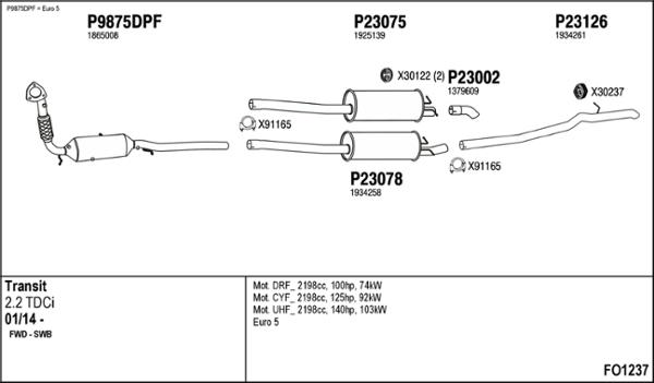 Fenno FO1237 - Система выпуска ОГ autosila-amz.com