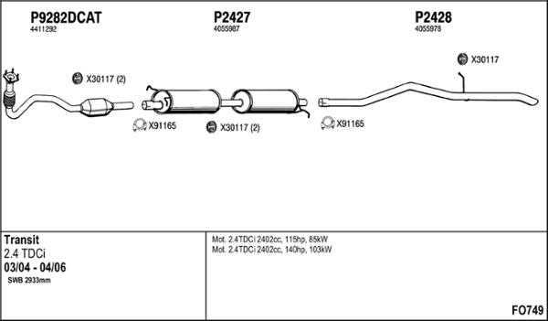 Fenno FO749 - Система выпуска ОГ autosila-amz.com