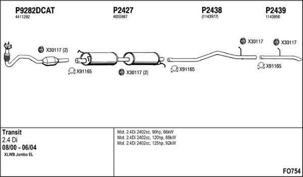 Fenno FO754 - Система выпуска ОГ autosila-amz.com