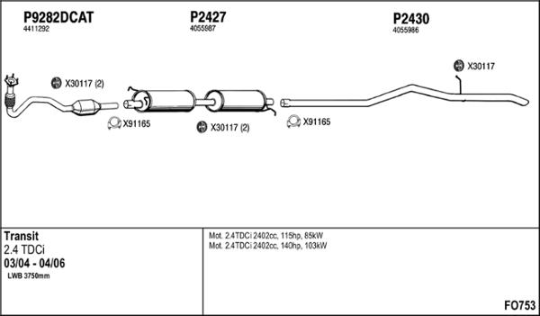 Fenno FO753 - Система выпуска ОГ autosila-amz.com