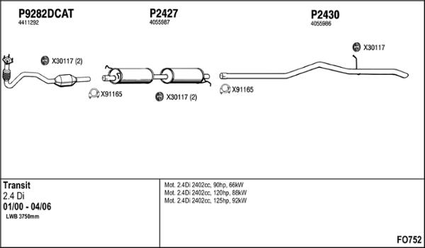 Fenno FO752 - Система выпуска ОГ autosila-amz.com