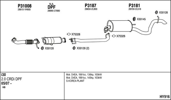 Fenno HY916 - Система выпуска ОГ autosila-amz.com