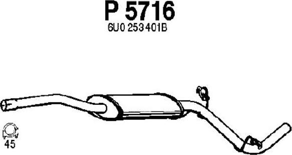 Fenno P5716 - Средний глушитель выхлопных газов autosila-amz.com