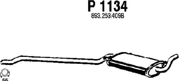 Fenno P1134 - Средний глушитель выхлопных газов autosila-amz.com