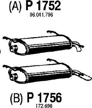 Fenno P1752 - Глушитель выхлопных газов, конечный autosila-amz.com