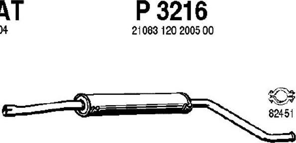 Fenno P3216 - Средний глушитель выхлопных газов autosila-amz.com