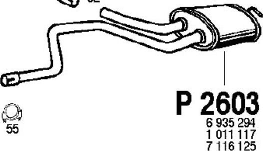 Fenno P2603 - Глушитель выхлопных газов, конечный autosila-amz.com