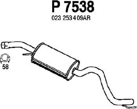 Fenno P7538 - Средний глушитель выхлопных газов autosila-amz.com