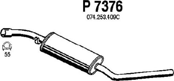 Fenno P7376 - Средний глушитель выхлопных газов autosila-amz.com