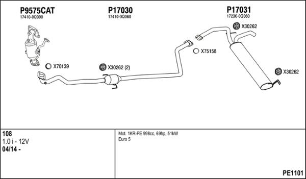 Fenno PE1101 - Система выпуска ОГ autosila-amz.com