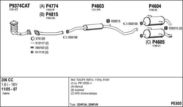 Fenno PE805 - Система выпуска ОГ autosila-amz.com