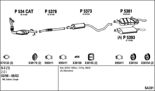 Fenno SA301 - Система выпуска ОГ autosila-amz.com