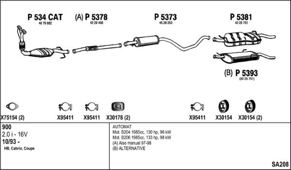 Fenno SA208 - Система выпуска ОГ autosila-amz.com